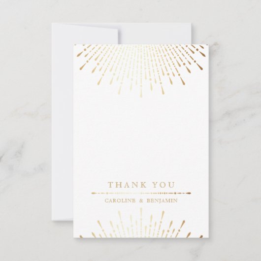 Glam gold Glitzer Deko vintage Hochzeit danke (Vorderseite)