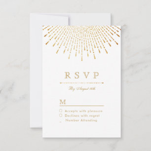 Glam gold Glitzer Deko Vintage Hochzeit UAWG RSVP Karte