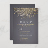 Glam gold Glitzer Deko Vintage Hochzeit UAWG RSVP Karte (Vorne/Hinten)