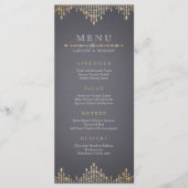 Glam gold Glitzer Deko Vintage Hochzeitsmenü Menükarte (Vorderseite)