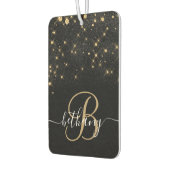 Glam Gold Glitzer Diamond Sparkle Elegantes Monogr Autolufterfrischer (Links)