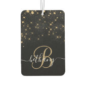 Glam Gold Glitzer Diamond Sparkle Elegantes Monogr Autolufterfrischer (Rückseite)