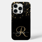 Glam Gold Glitzer Diamond Sparkle Elegantes Monogr Case-Mate iPhone Hülle (Rückseite)