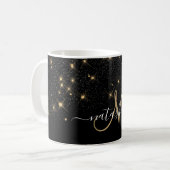 Glam Gold Glitzer Diamond Sparkle Elegantes Monogr Kaffeetasse (Vorderseite Links)
