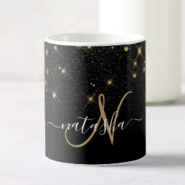 Glam Gold Glitzer Diamond Sparkle Elegantes Monogr Kaffeetasse