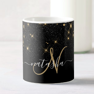 Glam Gold Glitzer Diamond Sparkle Elegantes Monogr Kaffeetasse