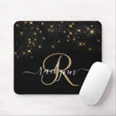 Glam Gold Glitzer Diamond Sparkle Elegantes Monogr Mousepad (Mit Mouse)