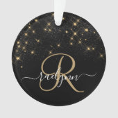 Glam Gold Glitzer Diamond Sparkle Elegantes Monogr Ornament (Vorderseite)