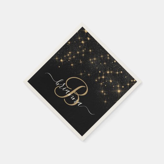 Glam Gold Glitzer Diamond Sparkle Elegantes Monogr Serviette (Ecke)