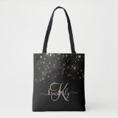 Glam Gold Glitzer Diamond Sparkle Elegantes Monogr Tasche (Vorderseite)