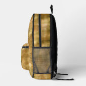 Glam Gold Glitzer Disco Mirrors Bedruckter Rucksack (Rechts)
