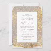 Glam Gold Glitzer Elegante Moderne Hochzeit Einladung (Vorderseite)