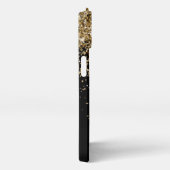 Glam Gold Glitzer Elegantes Monogramm iPhone Hülle (Rechte Seite)