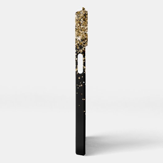 Glam Gold Glitzer Elegantes Monogramm iPhone Hülle (Rechte Seite)