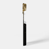 Glam Gold Glitzer Elegantes Monogramm iPhone Hülle (Linke Seite)