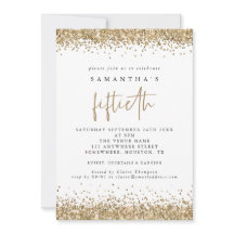 Glam Gold Glitzer Fiftieth Party White