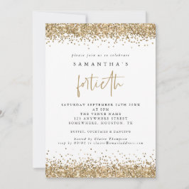 Glam Gold Glitzer Fortieth Party Einladung