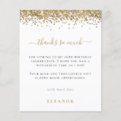 Glam Gold Glitzer Foto Sweet 16 Danke (Vorderseite)