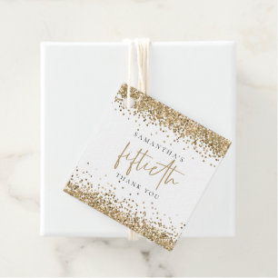 Glam Gold Glitzer Fünfzigste 50. Vielen Dank Geschenkanhänger
