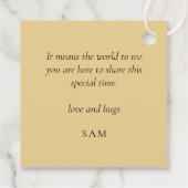 Glam Gold Glitzer Fünfzigste Dankeschön an Black Geschenkanhänger (Rückseite)