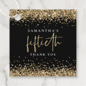 Glam Gold Glitzer Fünfzigste Dankeschön an Black Geschenkanhänger (Vorderseite)