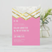 Glam Gold Glitzer Girly Wedding Einladung Deko Des (Stehend Vorderseite)