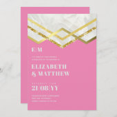 Glam Gold Glitzer Girly Wedding Einladung Deko Des (Vorne/Hinten)