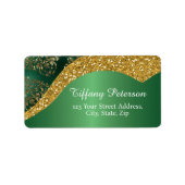 Glam Gold Glitzer Green Metallic-Adresse Adressaufkleber (Vorne)