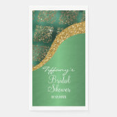 Glam Gold Glitzer Green Metallic Bridal Serviette (Vorderseite)