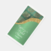 Glam Gold Glitzer Green Metallic Bridal Serviette (Ecke)