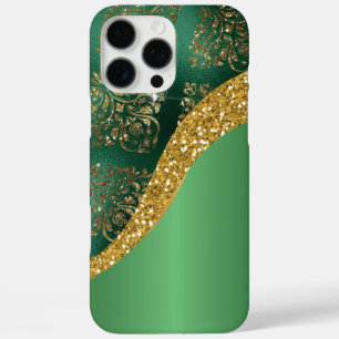 Glam Gold Glitzer Green Metallic iPhone 16 Pro Max Hülle
