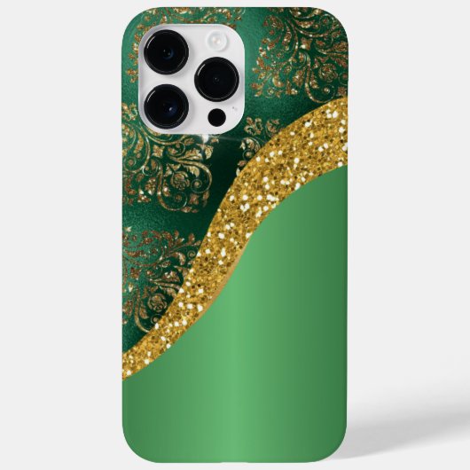 Glam Gold Glitzer Green Metallic Case-Mate iPhone Hülle (Rückseite)