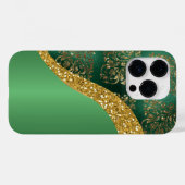 Glam Gold Glitzer Green Metallic Case-Mate iPhone Hülle (Rückseite (Horizontal))