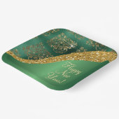 Glam Gold Glitzer Green Metallic Pappteller (Gewinkelt)