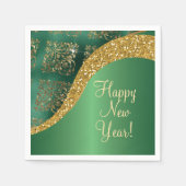 Glam Gold Glitzer Green Metallic Serviette (Vorderseite)