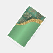 Glam Gold Glitzer Green Metallic Serviette (Ecke)