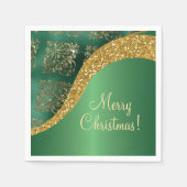 Glam Gold Glitzer Green Metallic Serviette (Vorderseite)