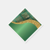 Glam Gold Glitzer Green Metallic Serviette (Ecke)