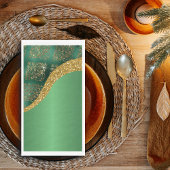 Glam Gold Glitzer Green Metallic Serviette