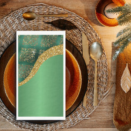 Glam Gold Glitzer Green Metallic Serviette