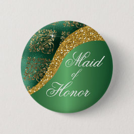 Glam Gold Glitzer Green Metallic Trauzeugin Button