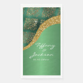 Glam Gold Glitzer Green Metallic Wedding Serviette (Vorderseite)