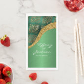 Glam Gold Glitzer Green Metallic Wedding Serviette (Beispiel)