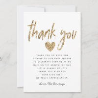 Glam Gold Glitzer Heart Baby Dusche