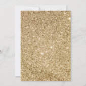 Glam Gold Glitzer Heart Baby Dusche Dankeskarte (Rückseite)