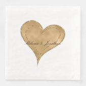 Glam Gold Glitzer Heart Napkins Serviette (Vorderseite)