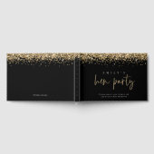 Glam Gold Glitzer Hen Party Black Guest Book Gästebuch (Voll)