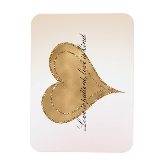 Glam Gold Glitzer Herz Magnet (Vertikal)