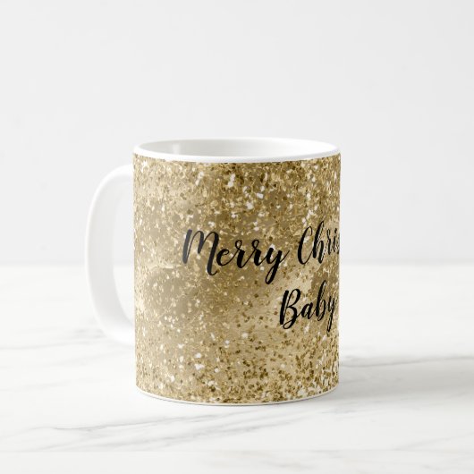 Glam Gold Glitzer Kaffeetasse (Vorderseite Links)