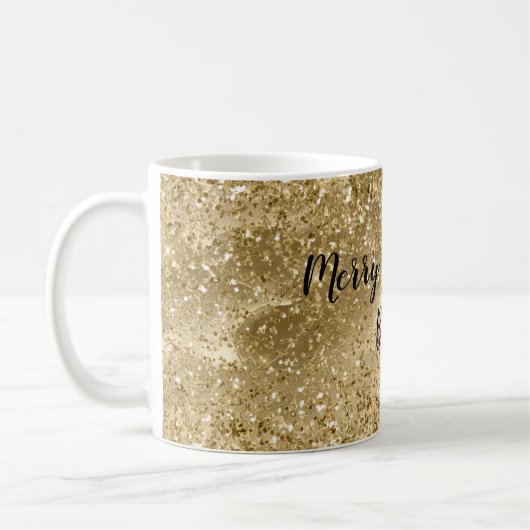Glam Gold Glitzer Kaffeetasse (Links)